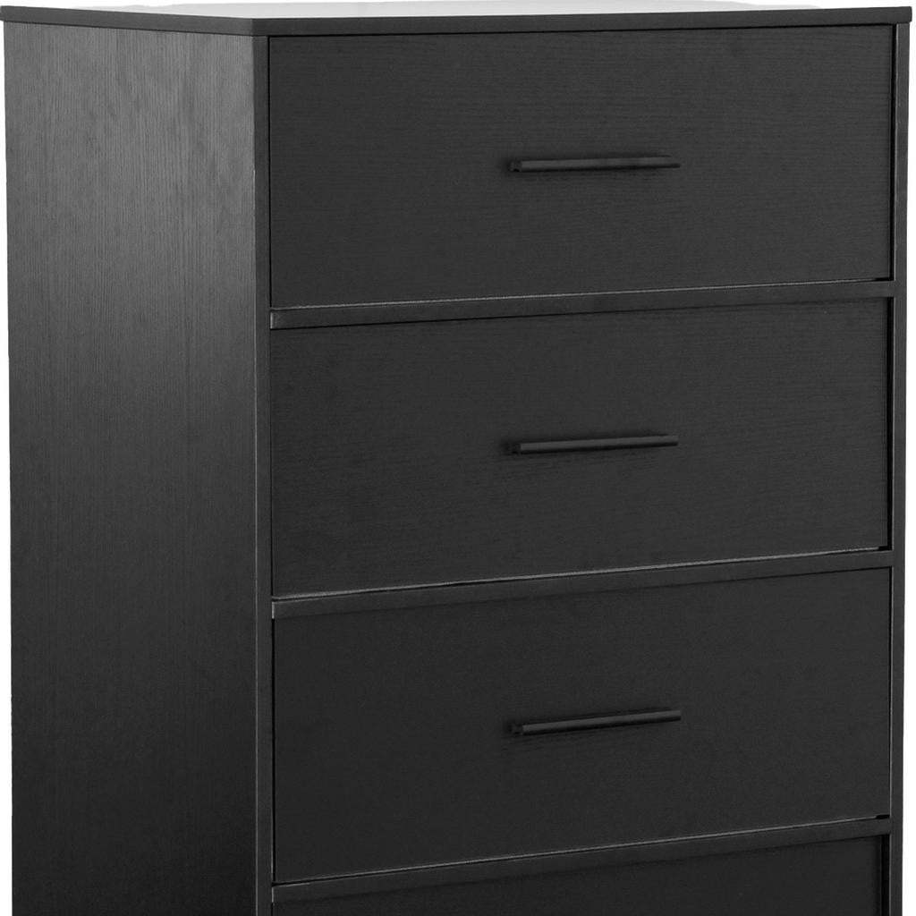 23" Black Fabric Wood and Steel Five Drawer Lingerie Chest - HomeRoots - Flyclothing LLC