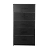 23" Black Fabric Wood and Steel Five Drawer Lingerie Chest - HomeRoots - Flyclothing LLC