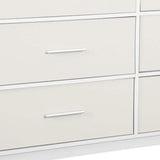 45" White Fabric Wood and Steel Six Drawer Double Dresser - HomeRoots - Flyclothing LLC