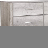 45" Gray Fabric Wood and Steel Six Drawer Double Dresser - HomeRoots - Flyclothing LLC