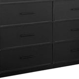 45" Black Fabric Wood and Steel Eight Drawer Double Dresser - HomeRoots - Flyclothing LLC