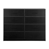 45" Black Fabric Wood and Steel Eight Drawer Double Dresser - HomeRoots - Flyclothing LLC