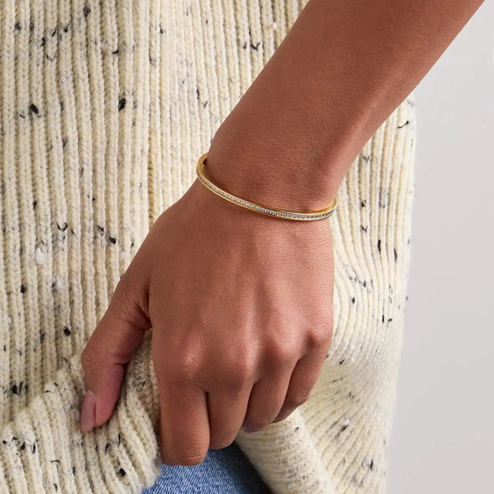 Stainless Steel Inlaid Zircon Bracelet - Trendsi