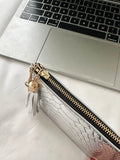 PU Leather Tassel Trim Card Case - Trendsi