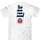 Miller Lite Beer Front and Back Print T-Shirt - White