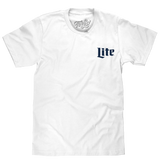 Miller Lite Beer Front and Back Print T-Shirt - White