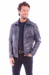Scully Leather Mens Gray Leather Jacket - Scully Leather - Flyclothing LLC