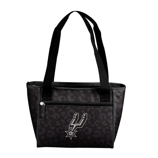 San Antonio Spurs Leopard Print 16 Can Cooler Tote - Logo Brands - Flyclothing LLC