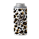 San Antonio Spurs 12oz Neutral Leopard Slim Can Coolie - Logo Brands - Flyclothing LLC