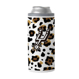 San Antonio Spurs 12oz Neutral Leopard Slim Can Coolie - Logo Brands - Flyclothing LLC
