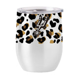 San Antonio Spurs 16oz Neutral Leopard Stainless Curved Beverage - Logo Brands - Flyclothing LLC