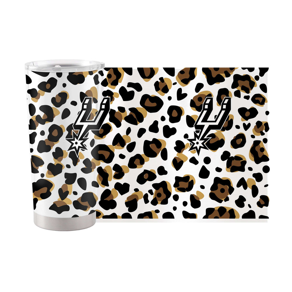 San Antonio Spurs 20oz Neutral Leopard Stainless Steel Tumbler - Logo Brands - Flyclothing LLC