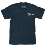 Original Coors Rodeo Cowboy Front and Back Print T-Shirt - Denim Black Heather