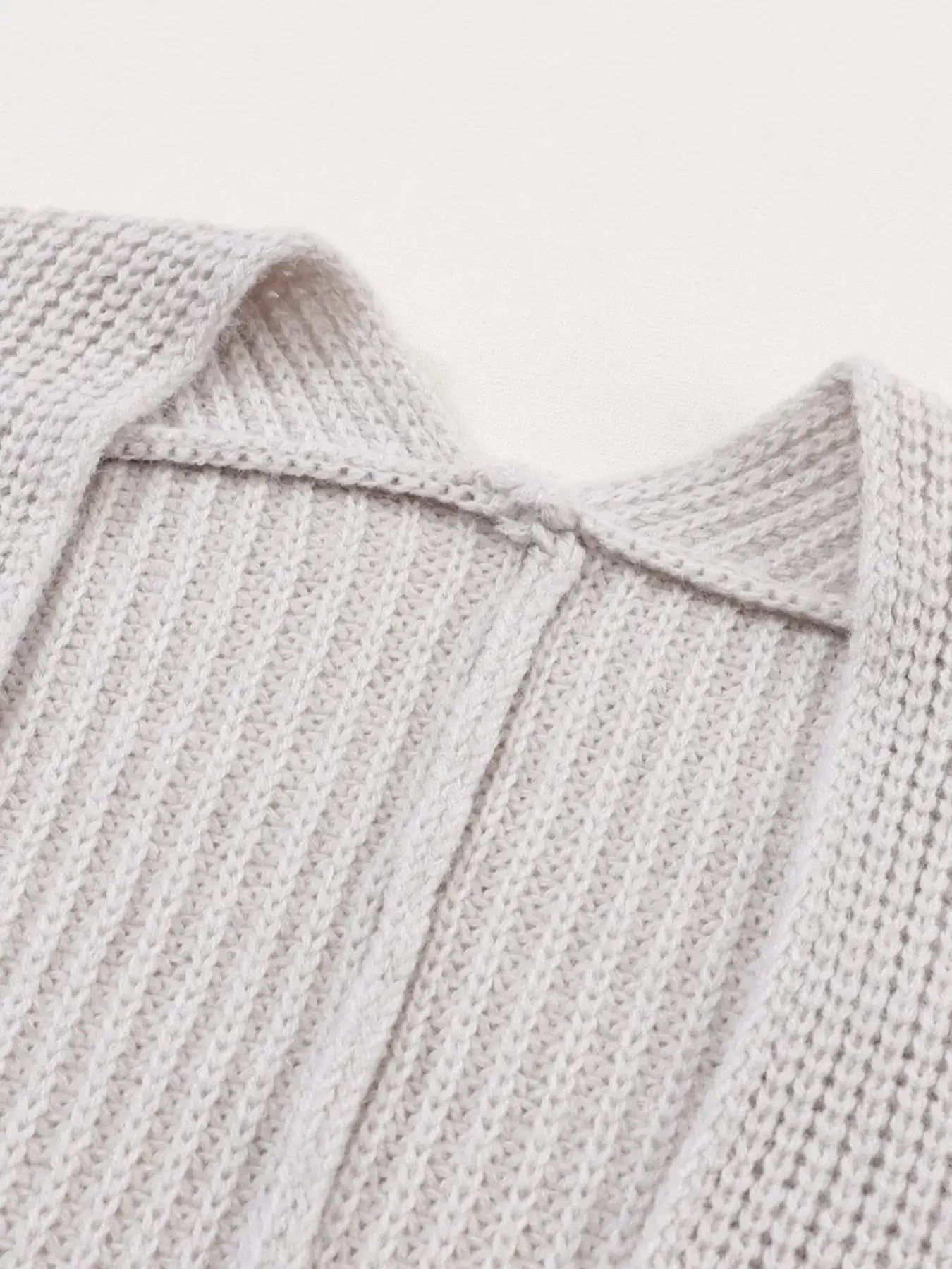 Oversized Fold Over Sleeve Open Front Cardigan - Trendsi - Flyclothing LLC