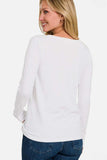 Zenana Full Size V-Neck Long Sleeve T-Shirt - Trendsi - Flyclothing LLC