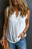 Frill Notched Sleeveless Tank - Trendsi - Flyclothing LLC