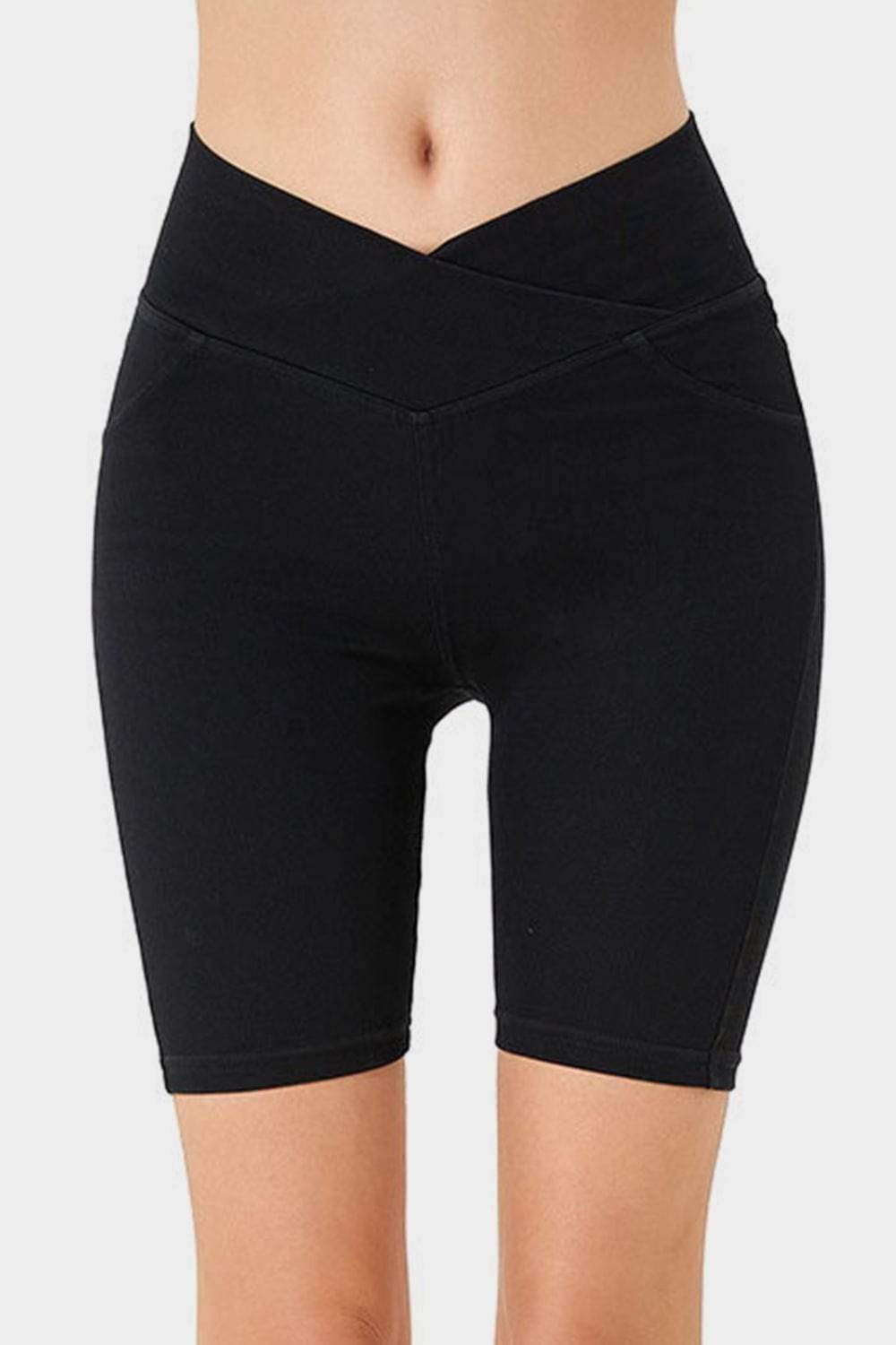 Basic Bae Asymmetrical Waist Denim Shorts with Pockets - Trendsi - Flyclothing LLC