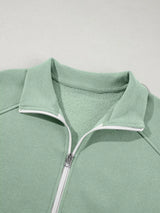 Drop Shoulder Zip Up Jacket and Drawstring Pants Active 2pcs Set - Trendsi - Flyclothing LLC