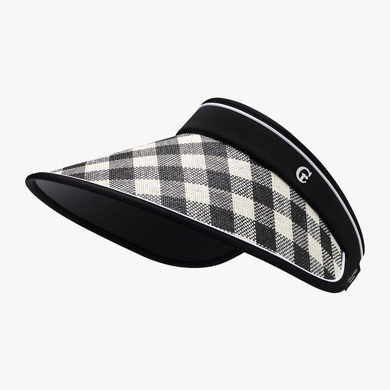Plaid Natural Grass Adjustable Sun Hat - Trendsi - Flyclothing LLC