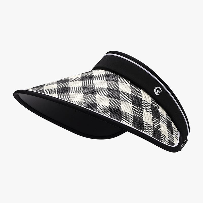Plaid Natural Grass Adjustable Sun Hat - Trendsi