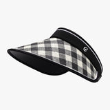 Plaid Natural Grass Adjustable Sun Hat - Trendsi