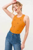And The Why Bat Embroidered Ribbed Tank - Trendsi - Flyclothing LLC