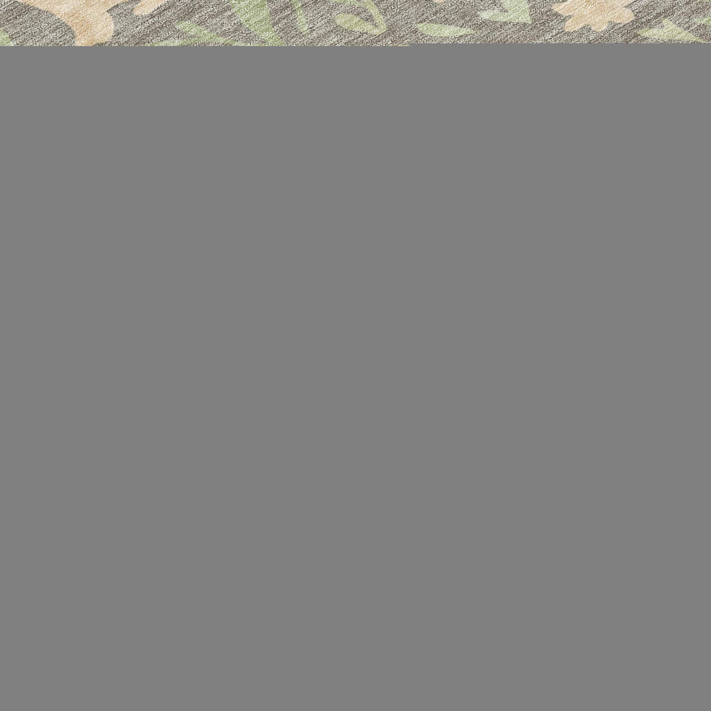 3' X 5' Taupe And Green Forest Animals And Botanical Leaves Washable Area Rug - HomeRoots - Flyclothing LLC