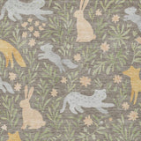 3' X 5' Taupe And Green Forest Animals And Botanical Leaves Washable Area Rug - HomeRoots - Flyclothing LLC