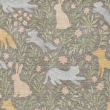10' X 14' Taupe And Green Forest Animals And Botanical Leaves Washable Area Rug - HomeRoots - Flyclothing LLC