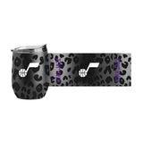 Utah Jazz Leopard 16oz Black Powdercoat Curved Beverage