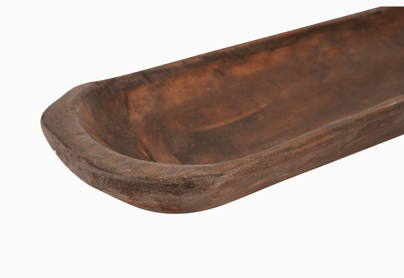 30" Brown Solid Wood Oval Dough Bowl - HomeRoots - Flyclothing LLC