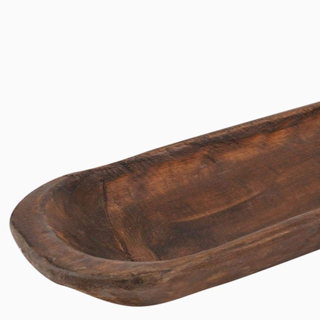 30" Brown Solid Wood Oval Dough Bowl - HomeRoots - Flyclothing LLC