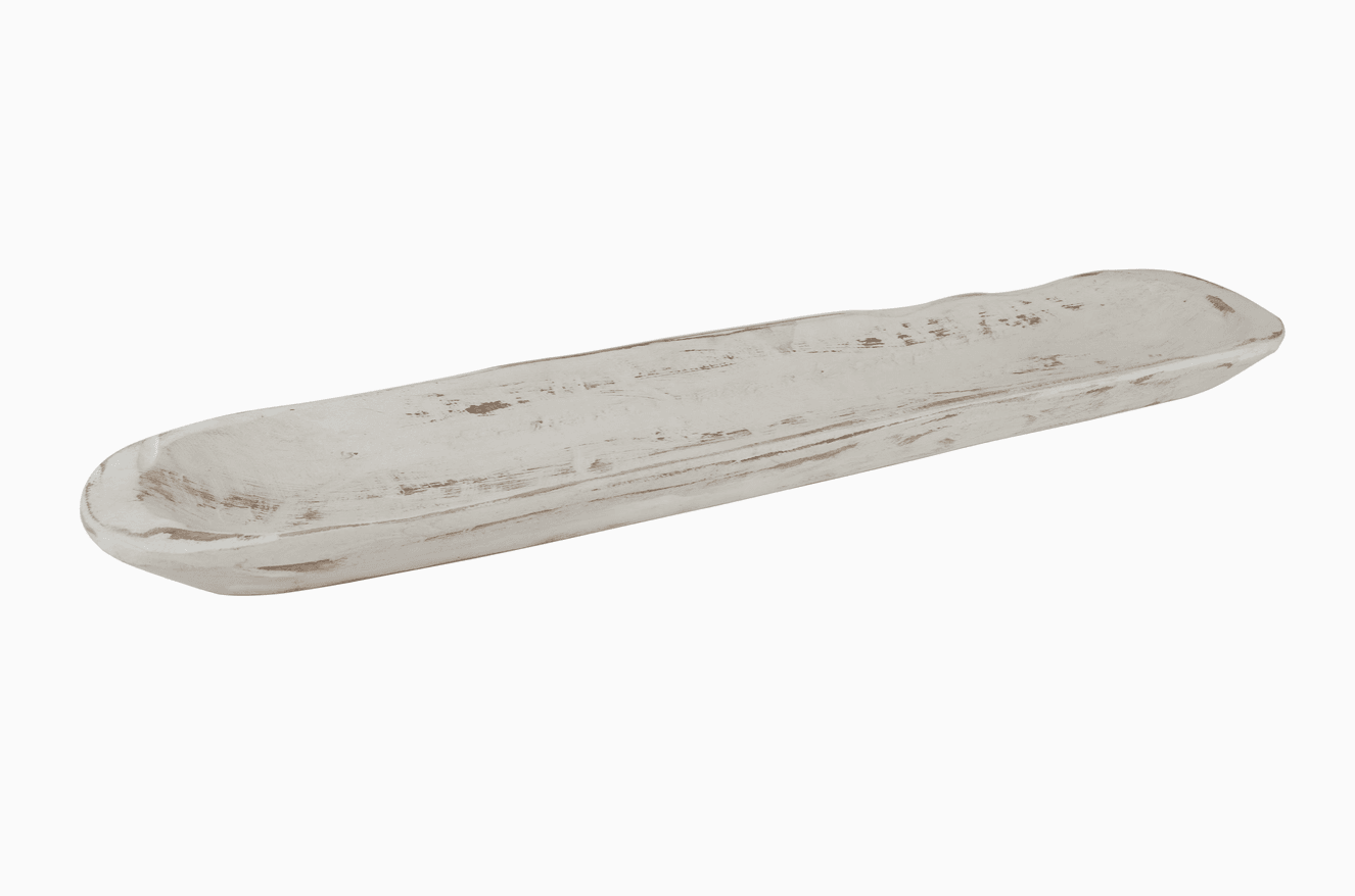 30" White Solid Wood Oval Dough Bowl - HomeRoots - Flyclothing LLC