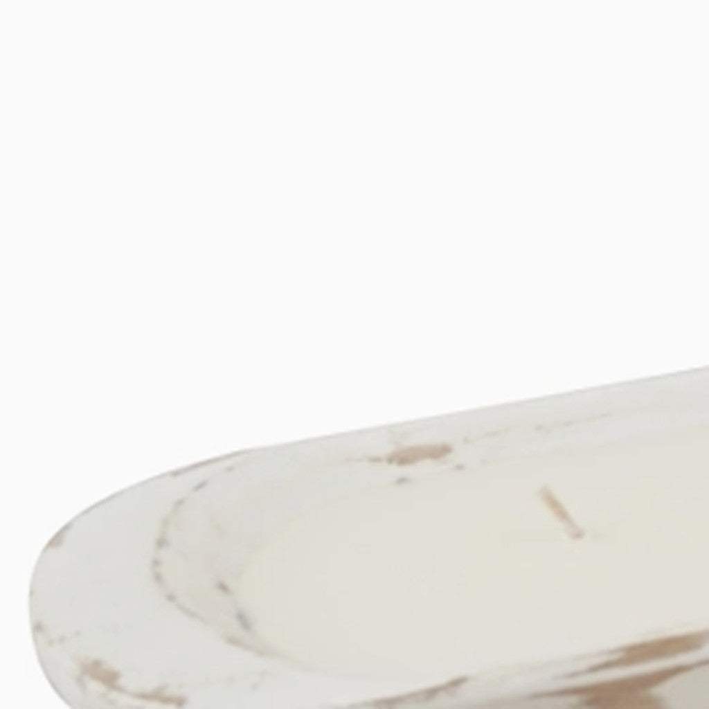 30" White Solid Wood Oval Dough Bowl - HomeRoots - Flyclothing LLC