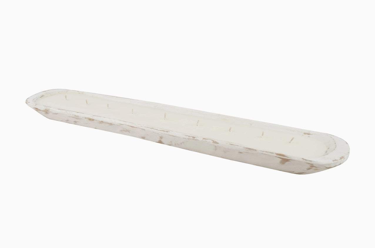 30" White Solid Wood Oval Dough Bowl - HomeRoots - Flyclothing LLC