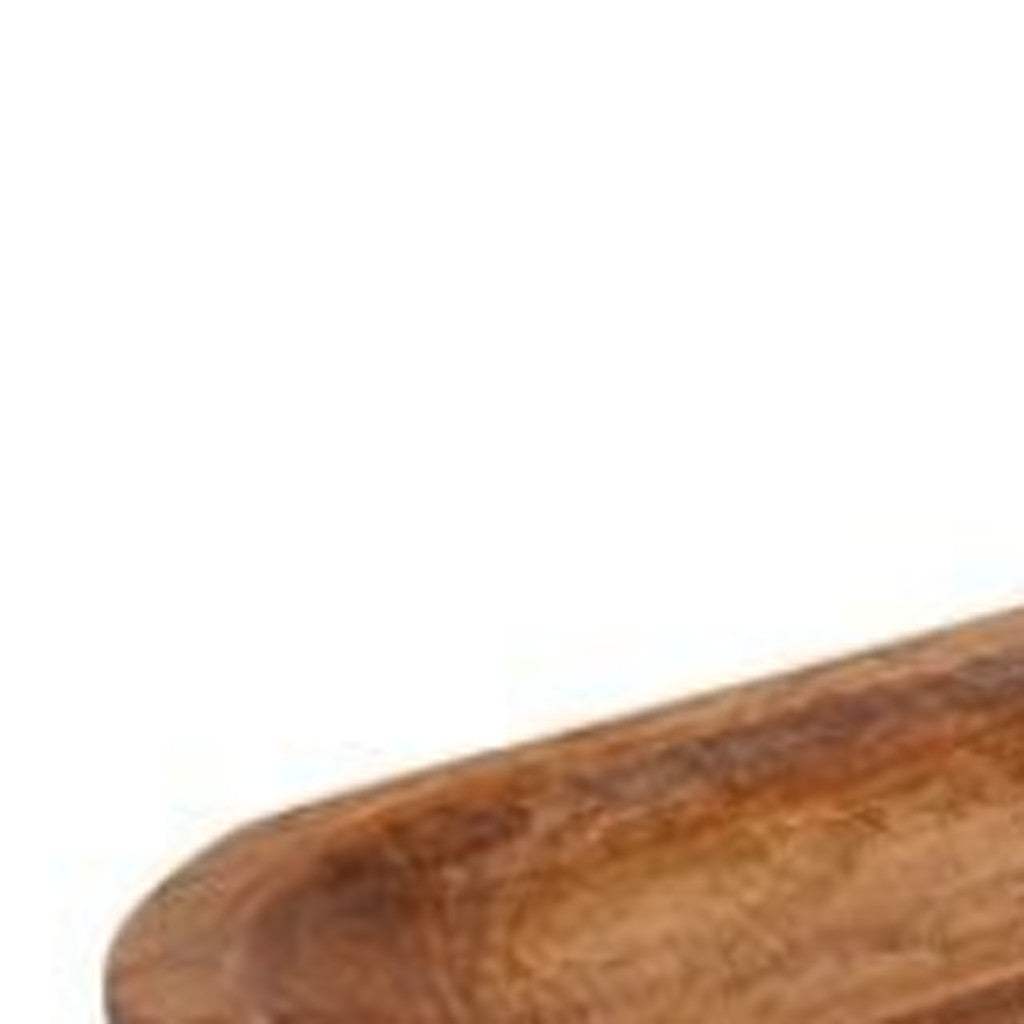30" Natural Solid Wood Oval Dough Bowl - HomeRoots - Flyclothing LLC