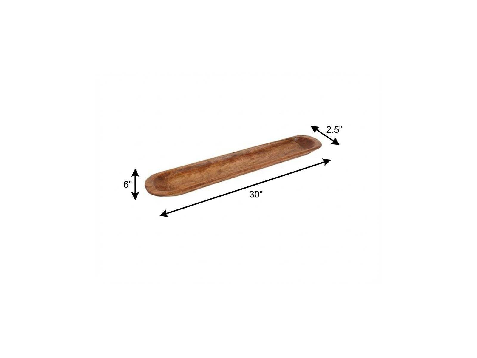 30" Natural Solid Wood Oval Dough Bowl - HomeRoots - Flyclothing LLC