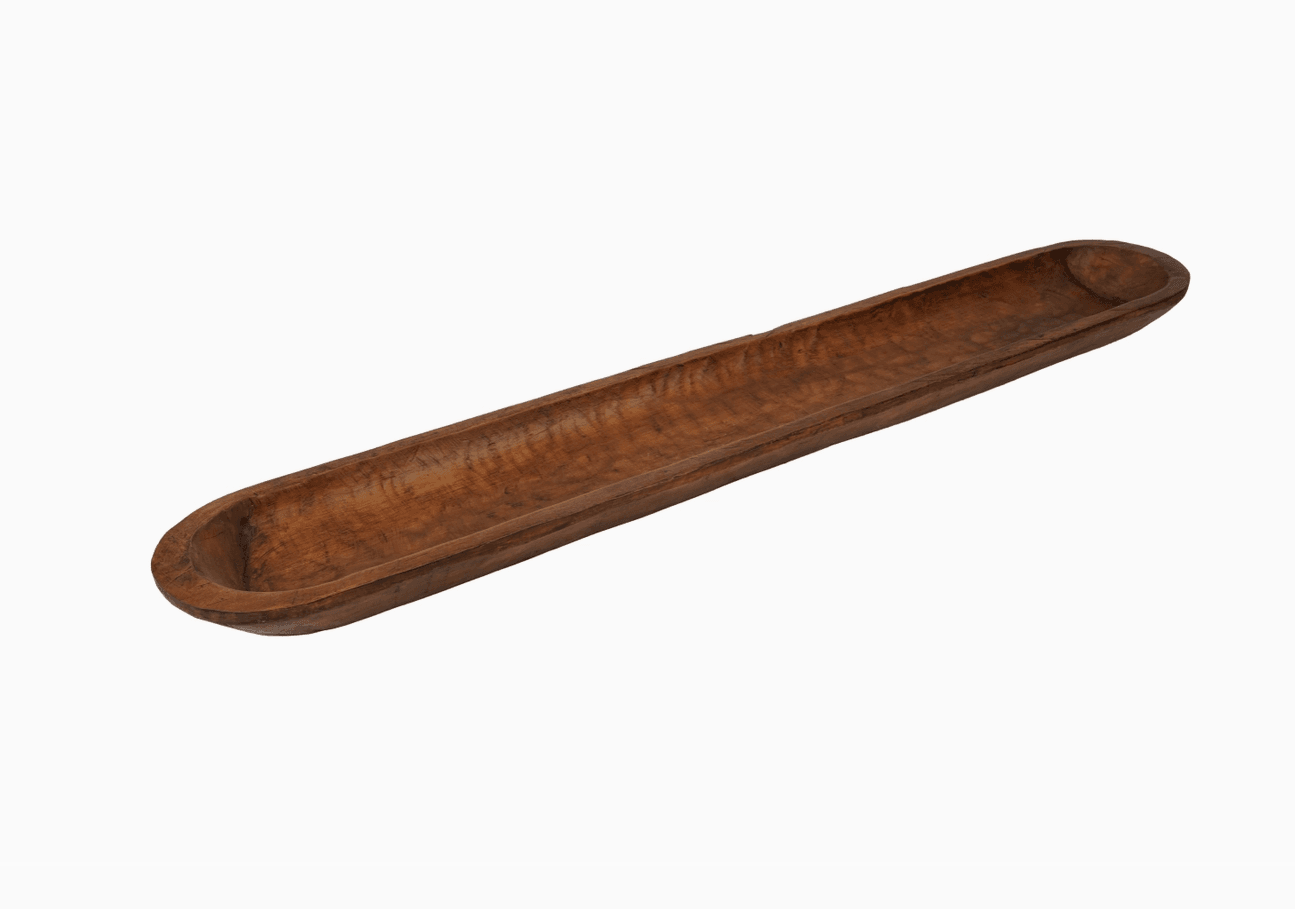 40" Brown Solid Wood Oval Dough Bowl - HomeRoots - Flyclothing LLC