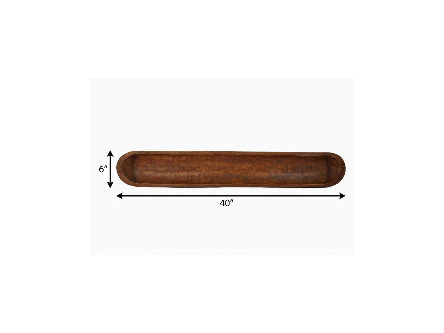 40" Brown Solid Wood Oval Dough Bowl - HomeRoots - Flyclothing LLC