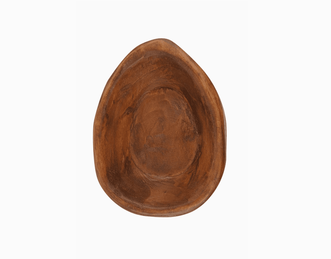 6" Natural Solid Wood Oval Dough Bowl - HomeRoots - Flyclothing LLC