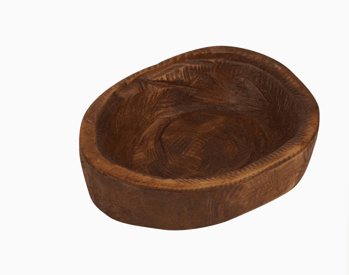 6" Natural Solid Wood Oval Dough Bowl - HomeRoots - Flyclothing LLC