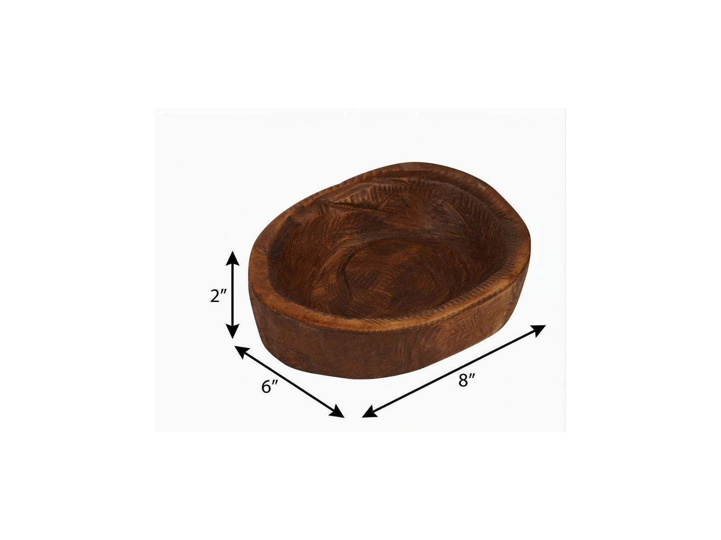 6" Natural Solid Wood Oval Dough Bowl - HomeRoots - Flyclothing LLC