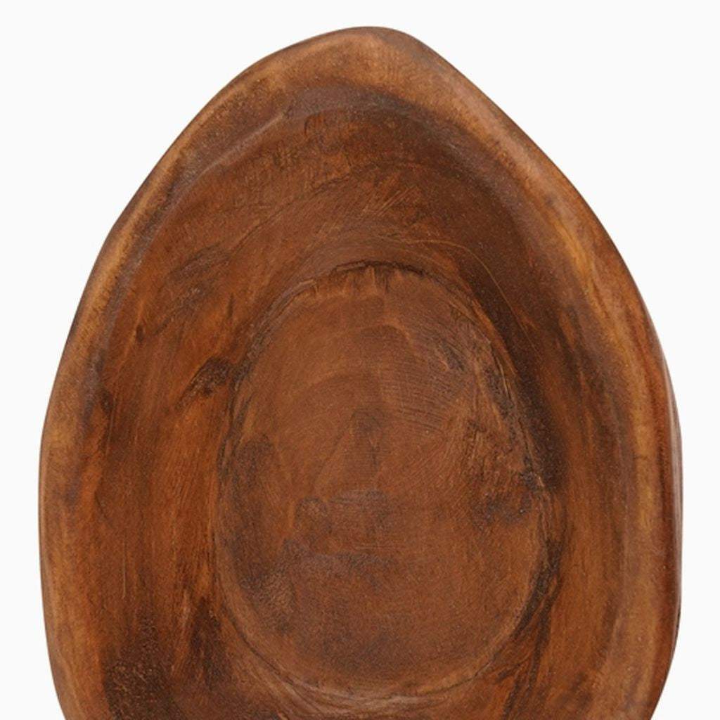 6" Natural Solid Wood Oval Dough Bowl - HomeRoots - Flyclothing LLC
