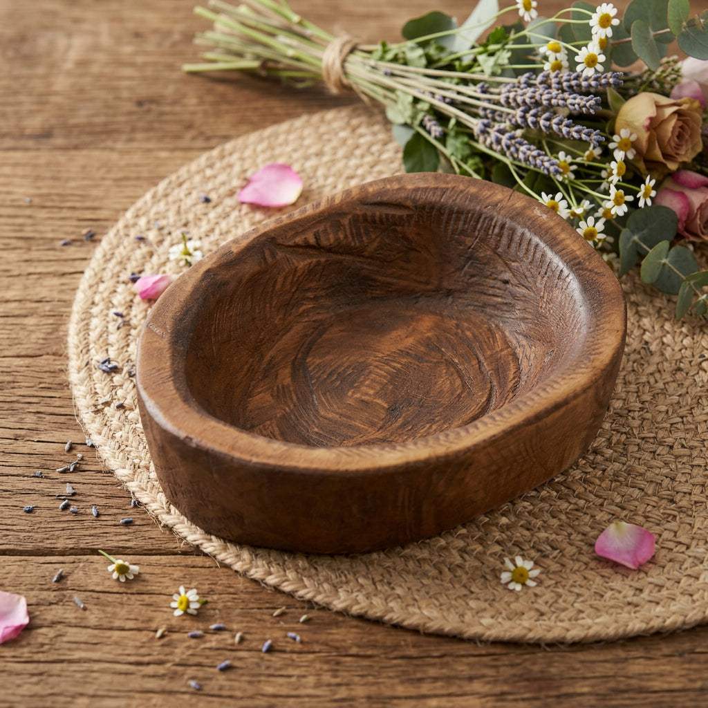 6" Natural Solid Wood Oval Dough Bowl - HomeRoots - Flyclothing LLC