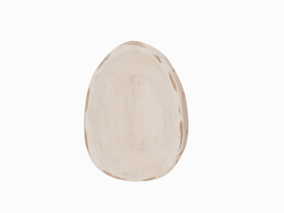 6" White Solid Wood Oval Dough Bowl - HomeRoots - Flyclothing LLC