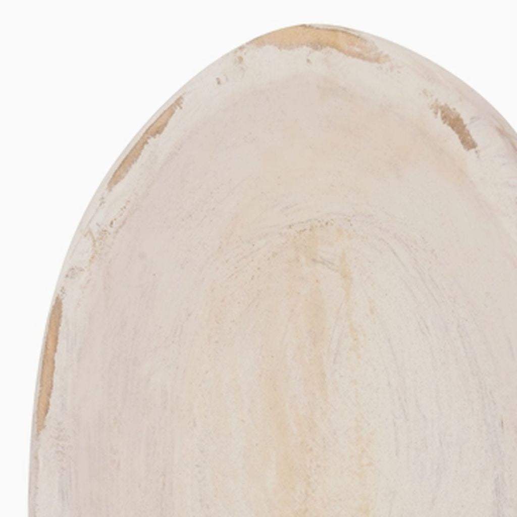 6" White Solid Wood Oval Dough Bowl - HomeRoots - Flyclothing LLC