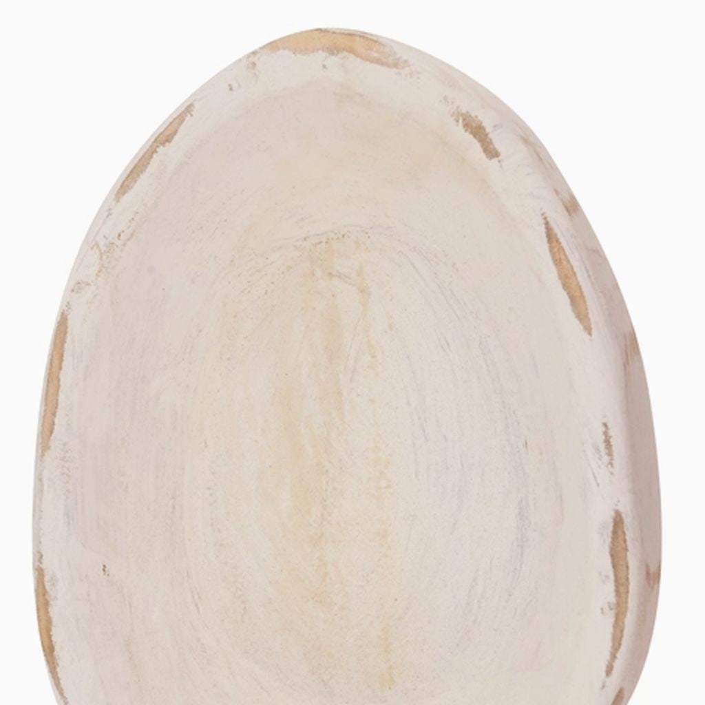 6" White Solid Wood Oval Dough Bowl - HomeRoots - Flyclothing LLC
