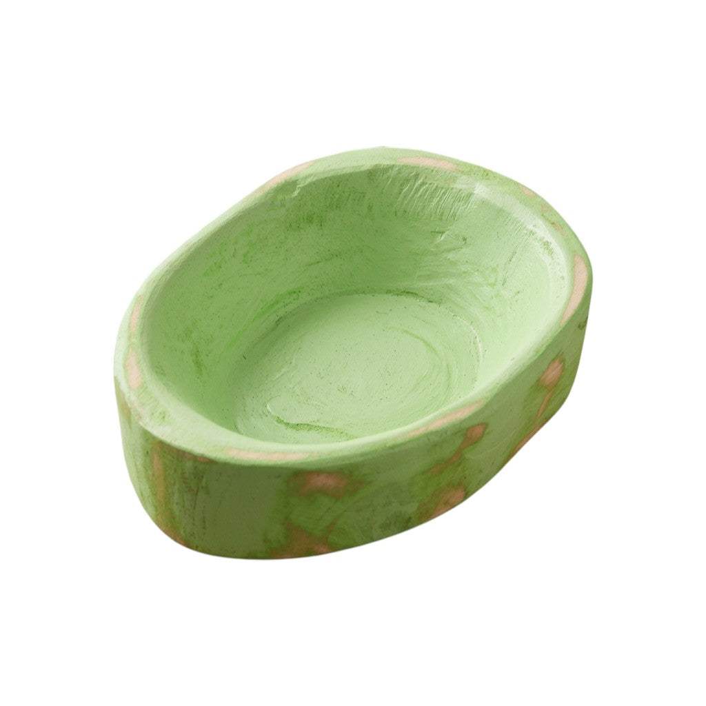6" Sea Green Solid Wood Oval Dough Bowl - HomeRoots - Flyclothing LLC