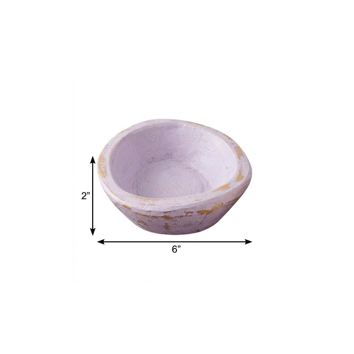 6" Lavender Solid Wood Oval Dough Bowl - HomeRoots - Flyclothing LLC