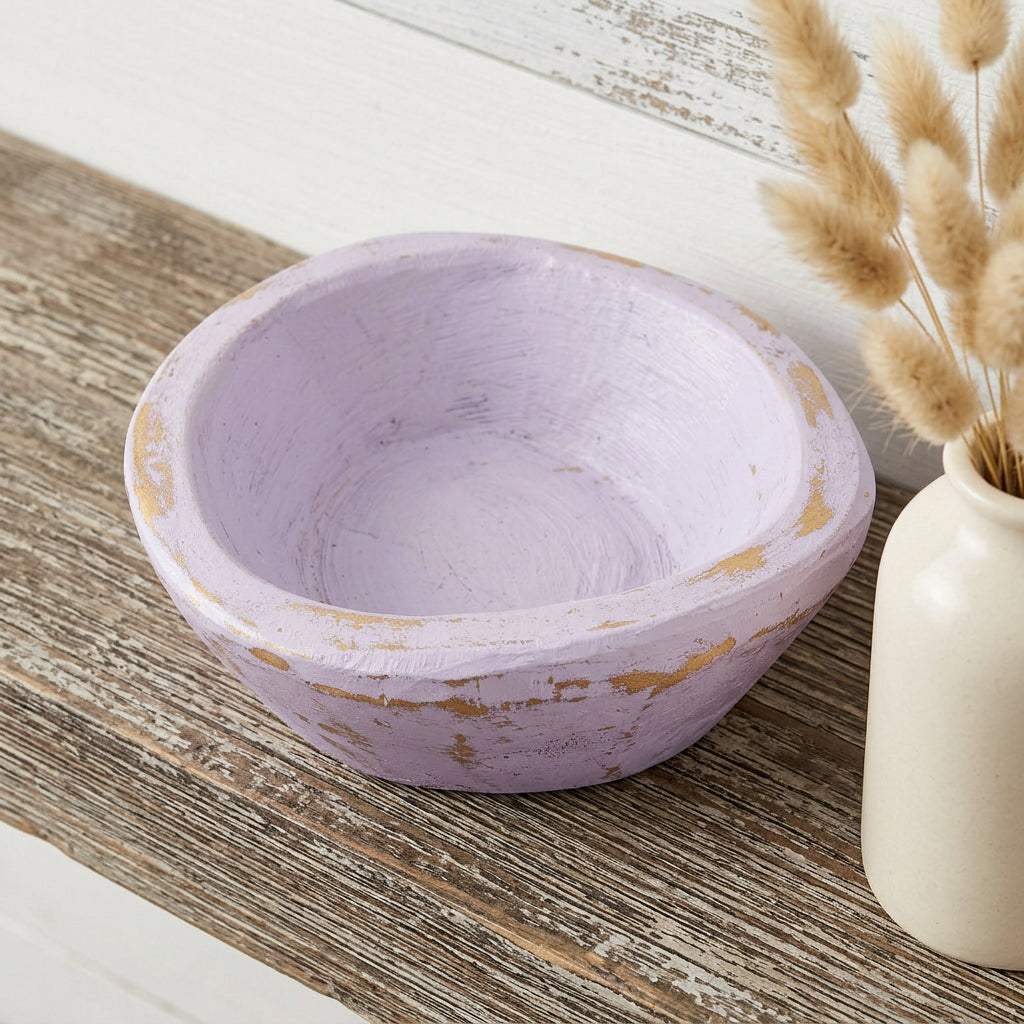 6" Lavender Solid Wood Oval Dough Bowl - HomeRoots - Flyclothing LLC